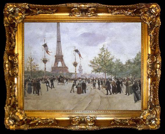 framed  cesar franck entrabce to the exposition universelle by jean beraud, ta009-2